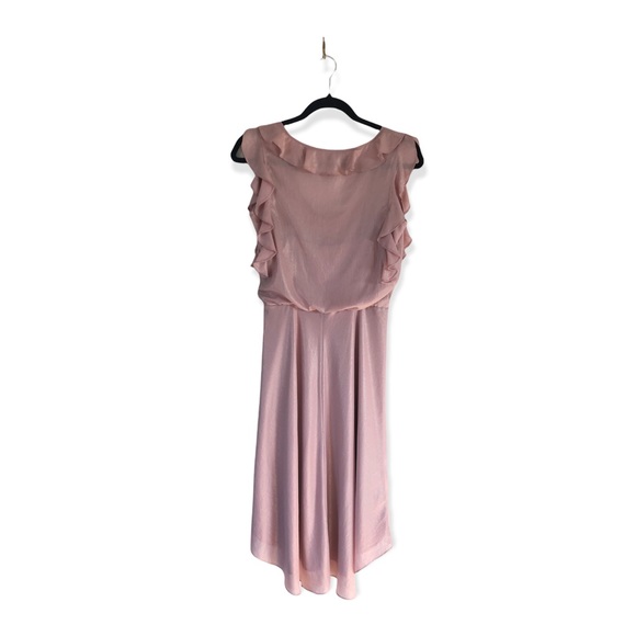 Antonio Milani shimmering pink midi faux wrap dress size 2 - Picture 2 of 8
